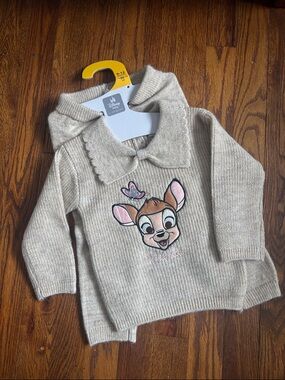 Disney Baby Beige Bambi Knit Sweater pant set